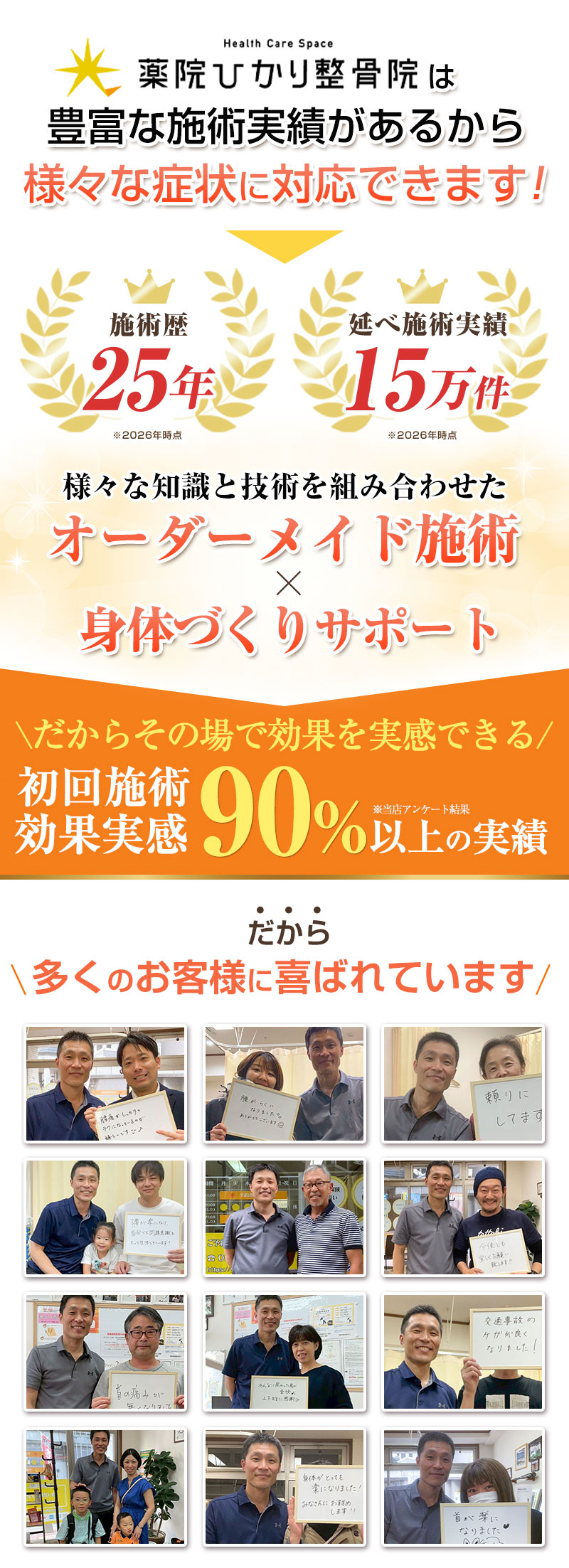 初回効果実感率90%以上の実績